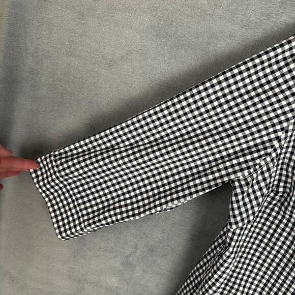 Lauren Ralph Lauren Top Womens 2X Black White Check Button Up Career Preppy - Picture 4 of 13